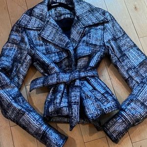 Silver Black Plaid Blazer